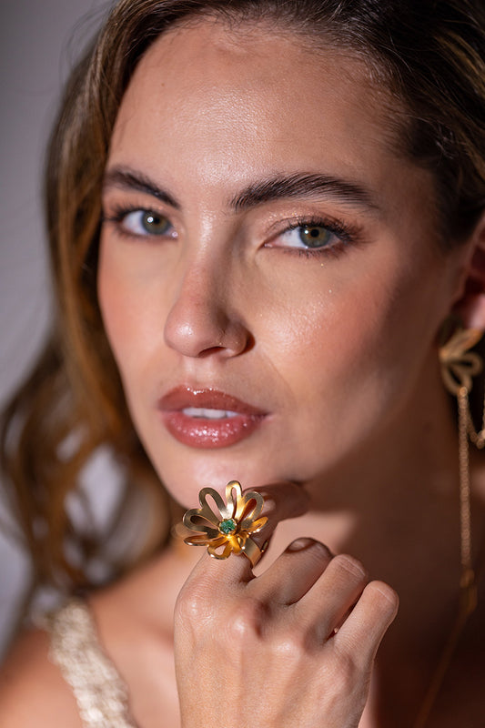 Anillo Magnolia Esmeralda