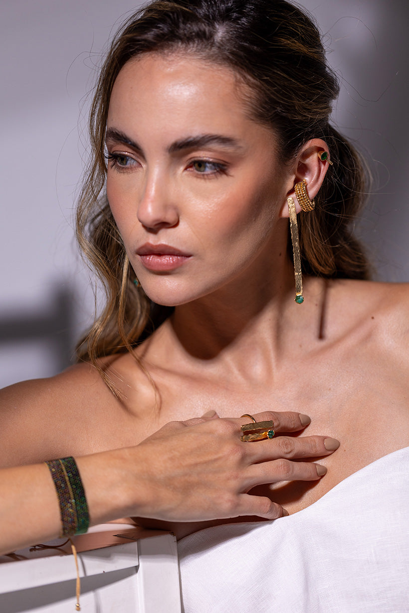 Aretes Celina esmeralda
